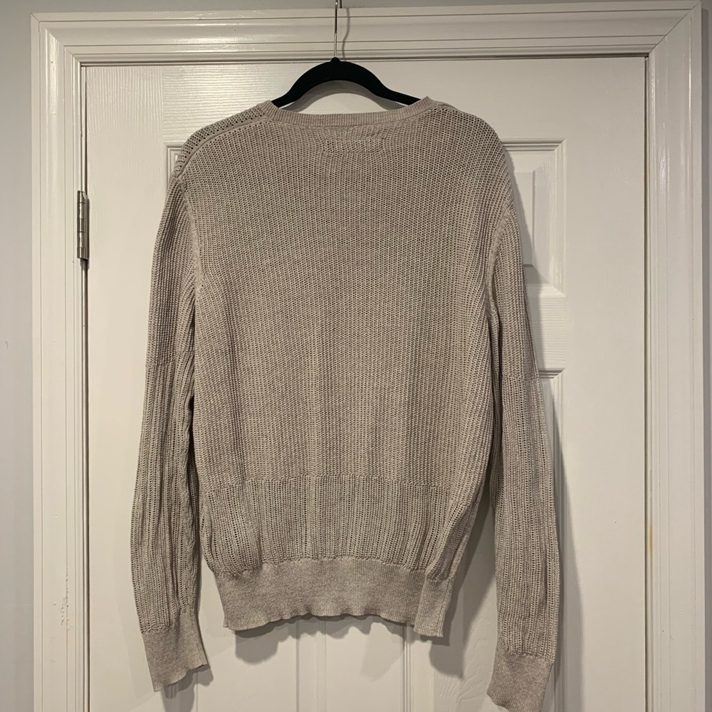 All Saints Beige Metz Long Sleeve Crewneck Sweater View 3